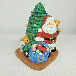 Vintage Wee Crafts Light Christmas Tree Santa Hand Painted Ceramic